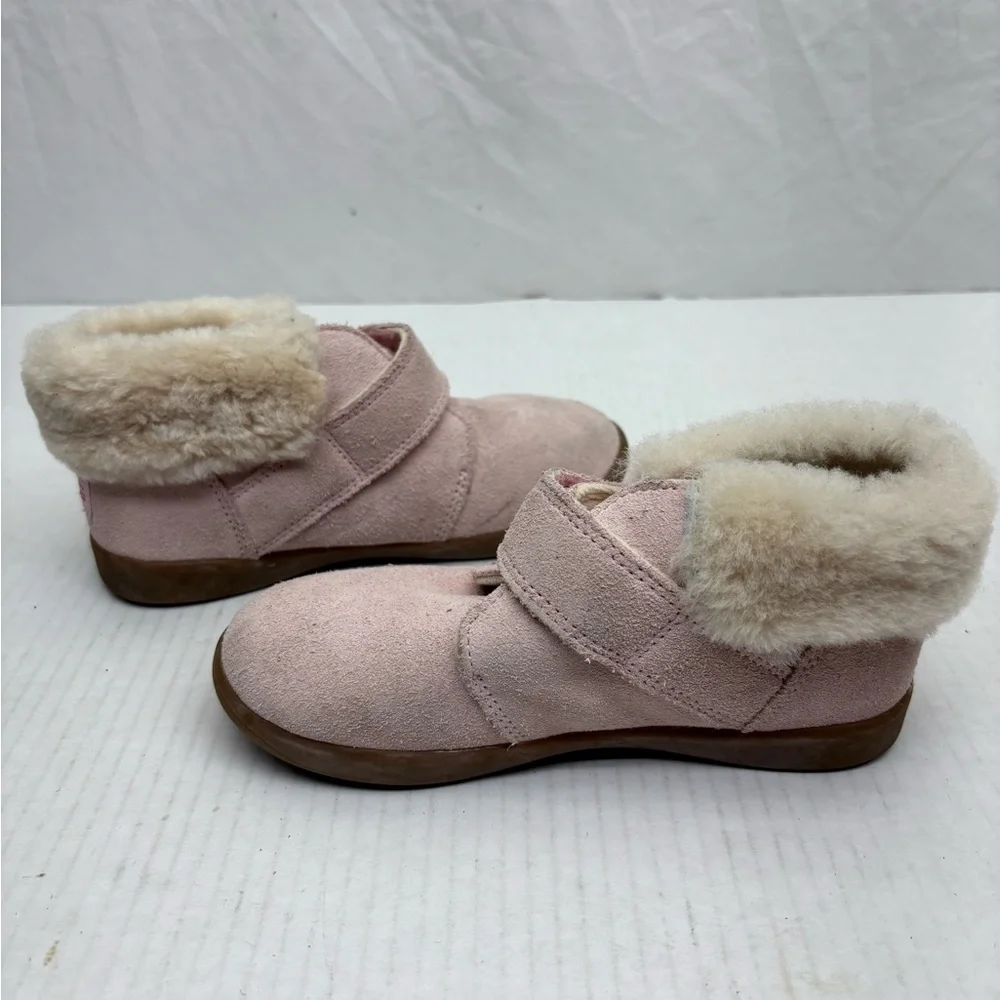 Ugg Pink Suede Shearling-Lined Boots, size 12 toddler girl, box 24
